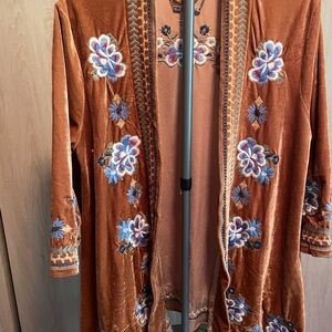Paparazzi Brown Embroidered Cardigan